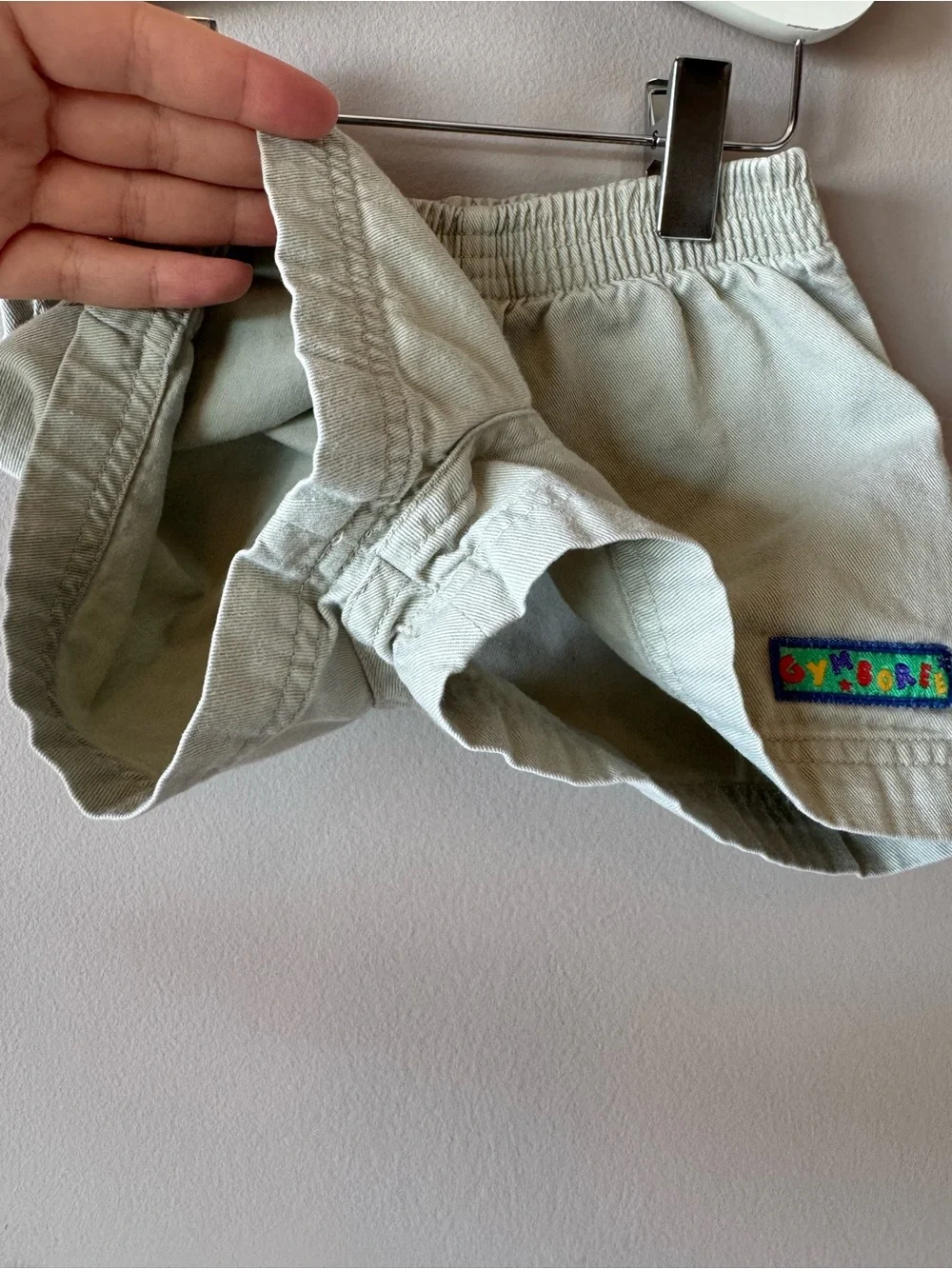 Gymboree Vintage Rainbow Tag Tan Khaki Shorts with‎ Patch Size 9-18 months/XS
